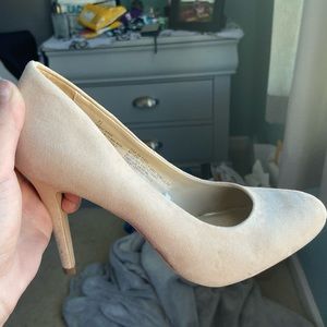 Light Pink Suede High Heels